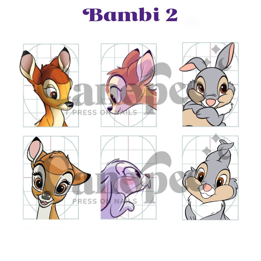 Stickers Bambi 2 - planche de 6 stickers