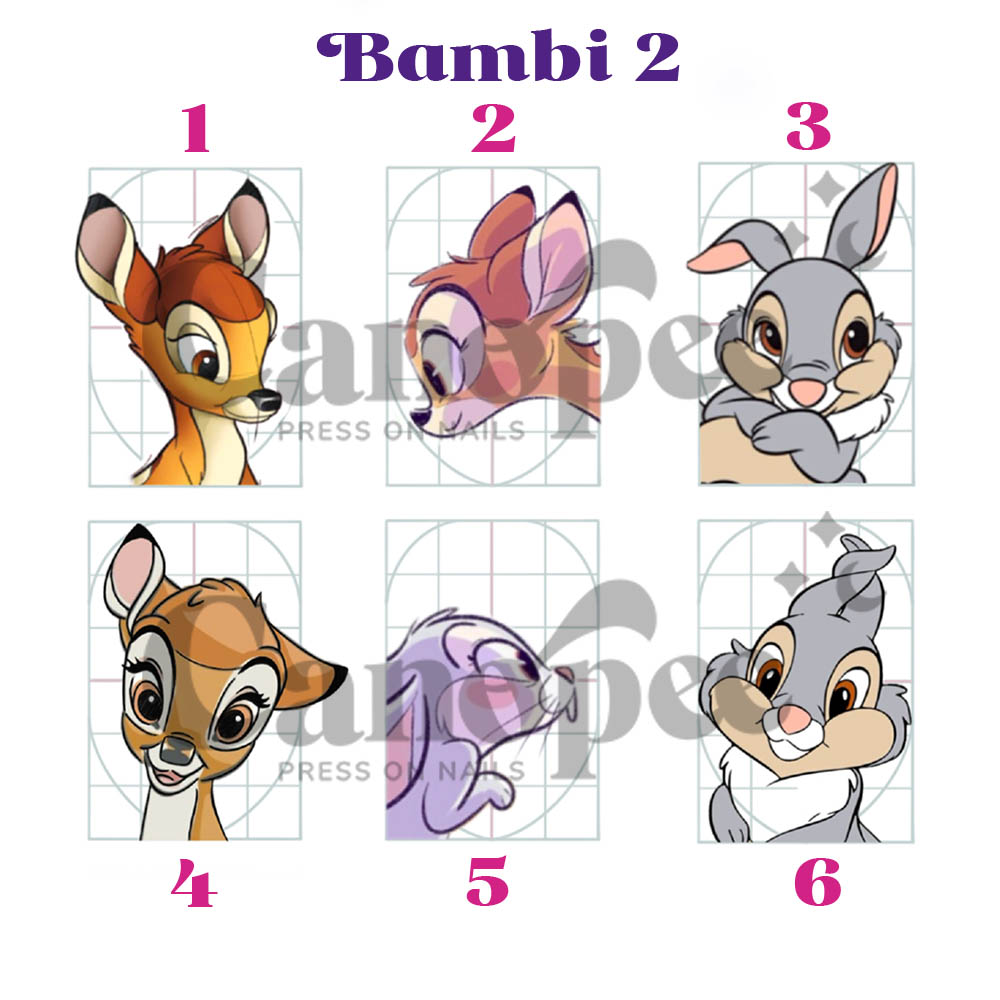 Stickers Bambi 2 - planche de 3 stickers