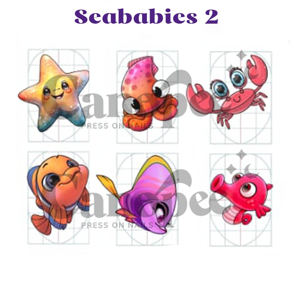 Stickers Seababies 2 - planche de 6 stickers