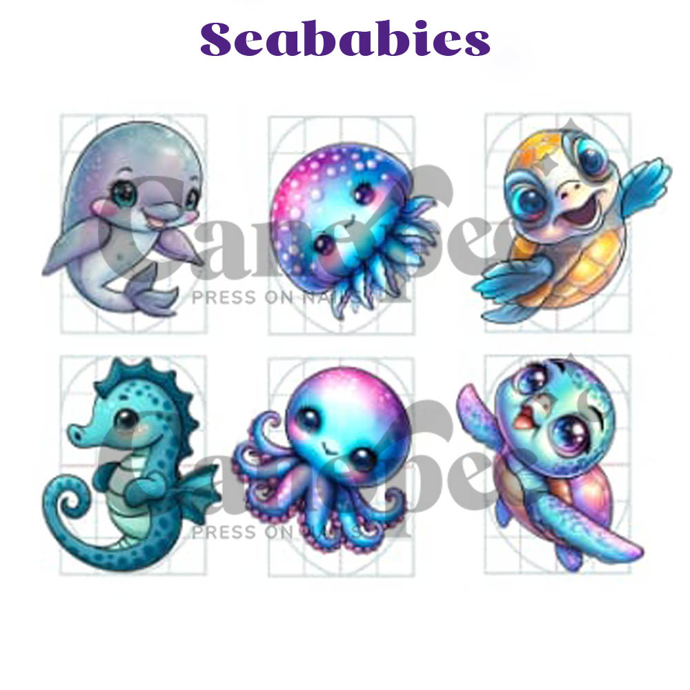 Stickers Seababies - planche de 6 stickers