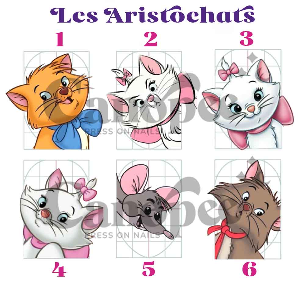 Stickers Les aristochats - planche de 6 stickers