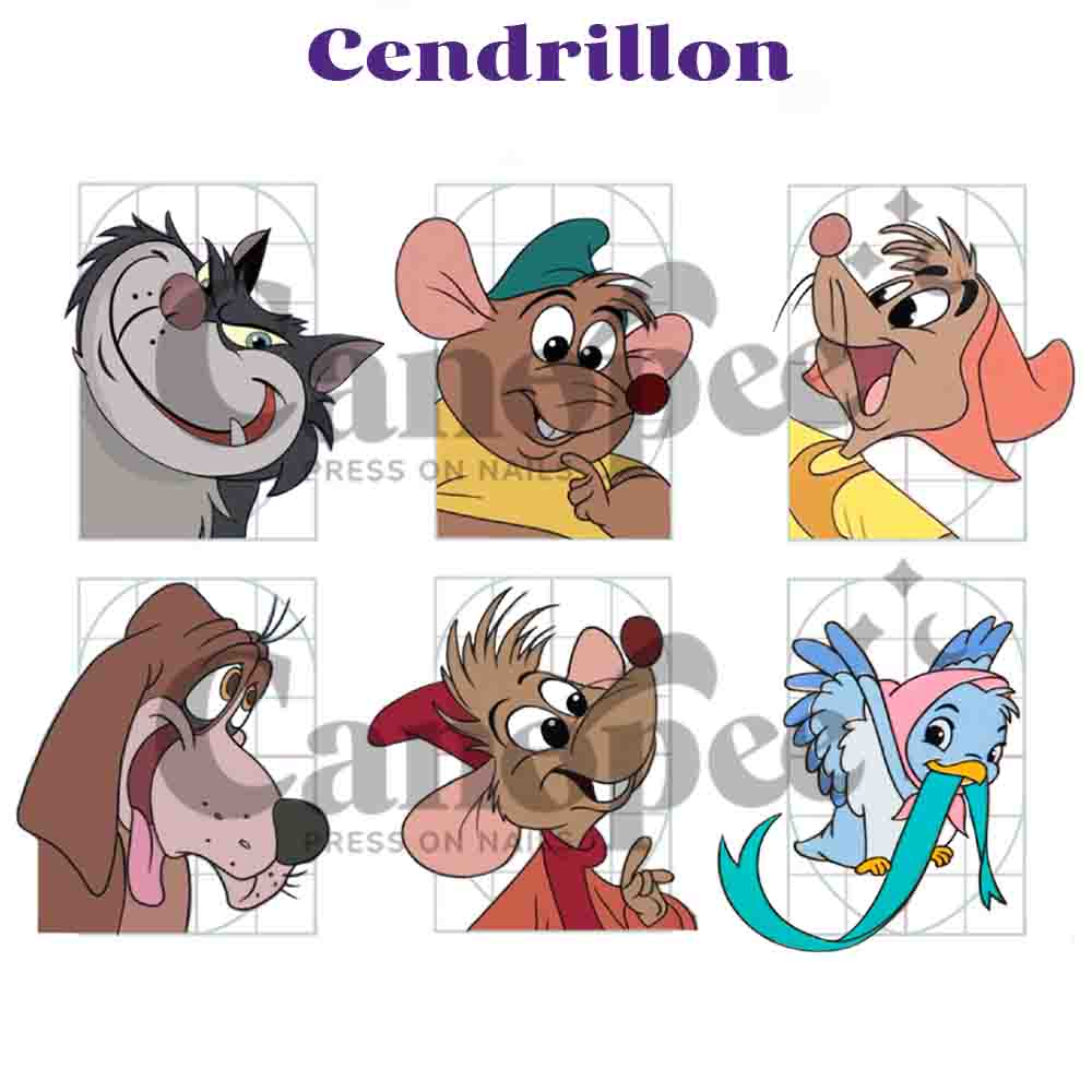 Stickers Cendrillon - planche de 6 stickers