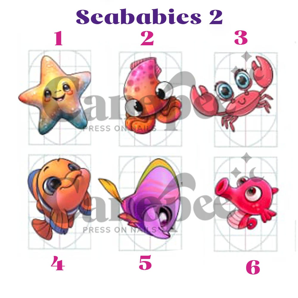 Stickers Seababies 2 - planche de 3 stickers