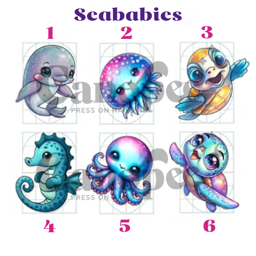 Stickers Seababies - planche de 3 stickers