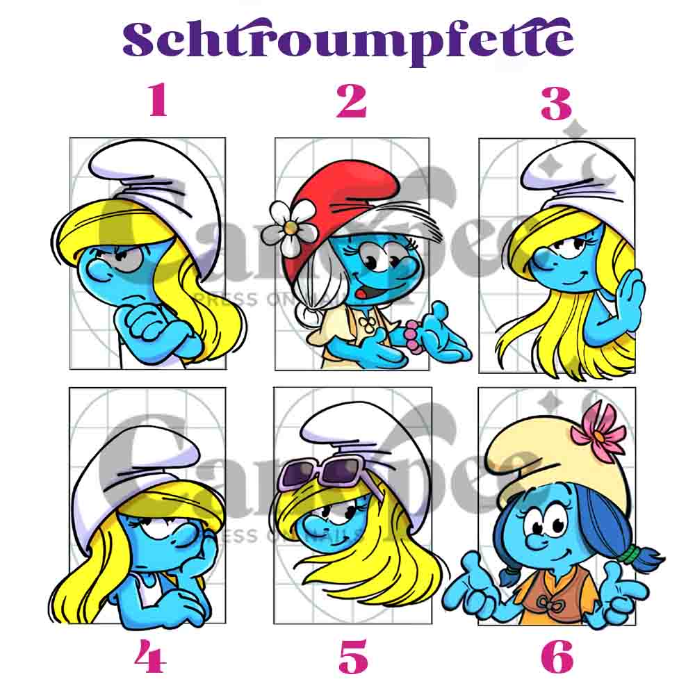 Stickers-schtroumpfette-planche-de-3-stickers